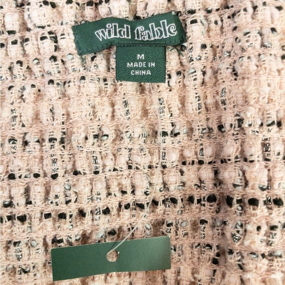 Wild Fable Pink Tweed Cropped Tank Top Size M Chic Textured Statement Pc - Picture 3 of 5